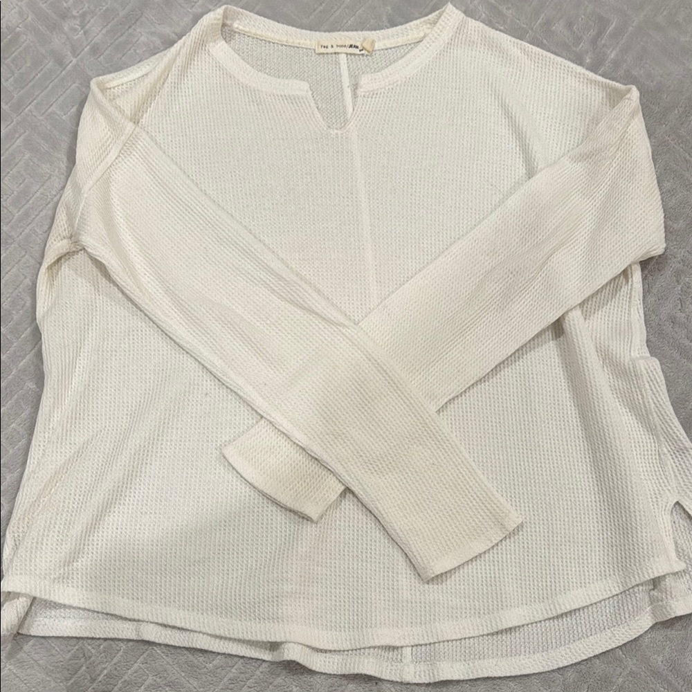 rag & bone Cream Long Sleeve Blouse
